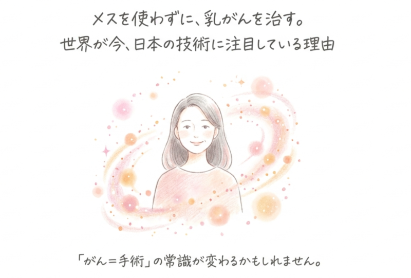 メスを使わずに、乳がんを治す。世界が今、日本の技術に注目している理由
