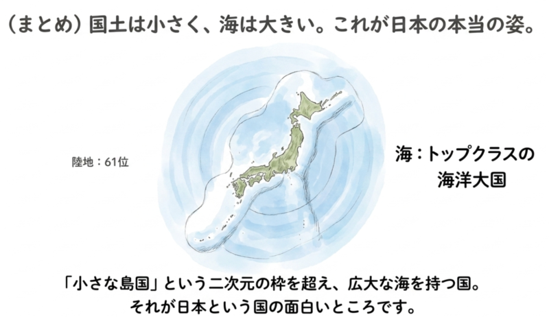 国土は小さく、海は大きい。これが日本の本当の姿